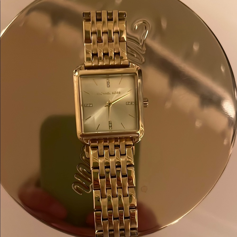 Michael Kors Gold-Tone Square Watch